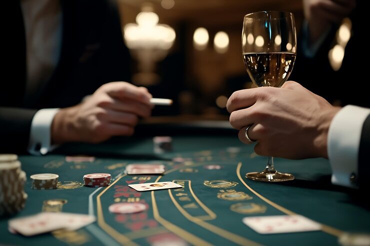 AduQ card game interface on cempakabet showing community cards and betting controls